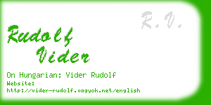 rudolf vider business card
